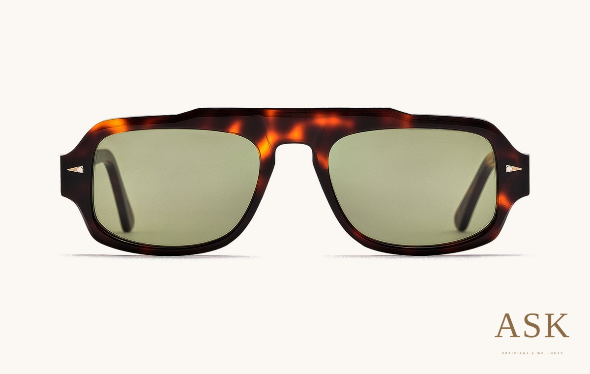 AHLEM George V, Classic Turtle / Khaki Light, original manufacturer front photograph on ivory with the ASK logo