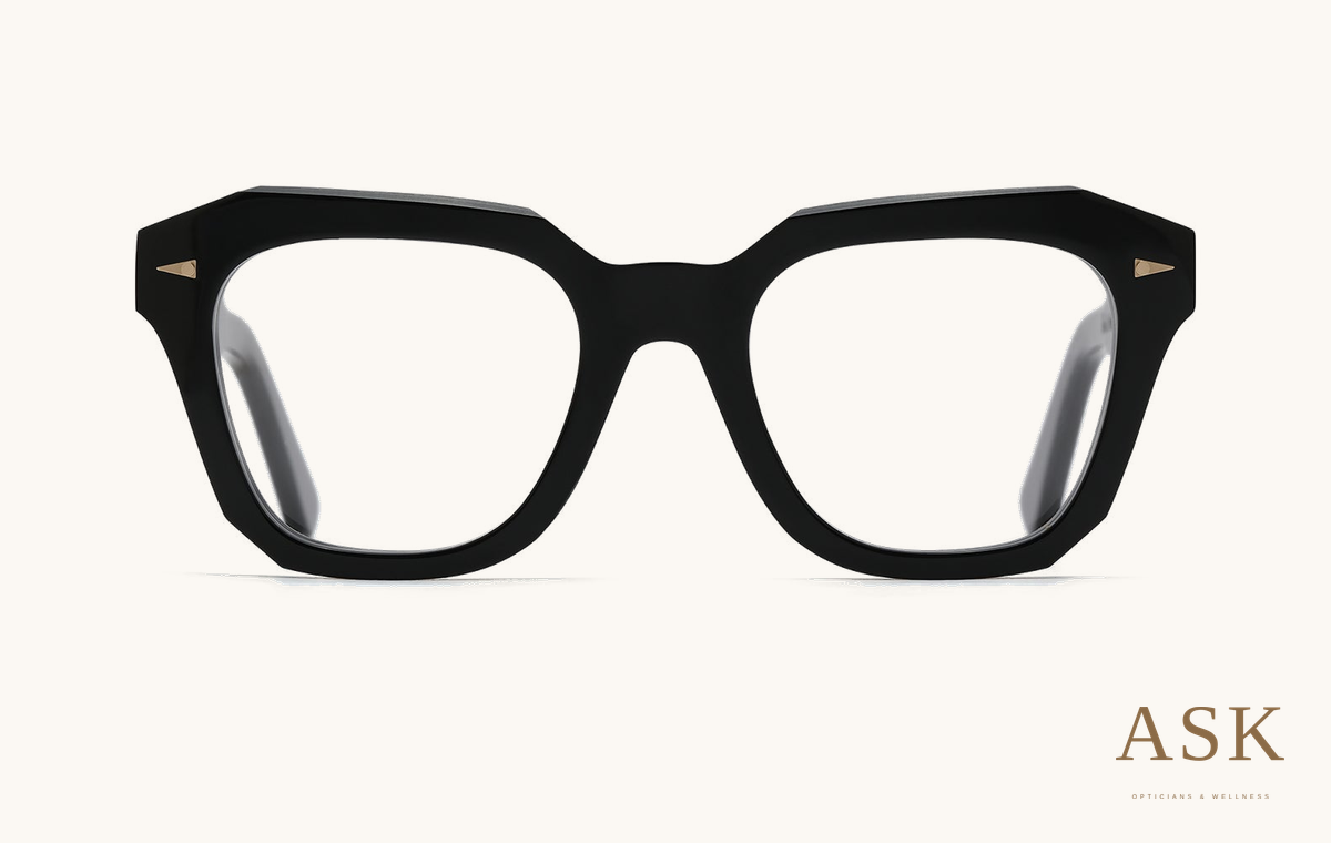 AHLEM Pont des Arts — Optical, Black, front view on ivory with the ASK logo