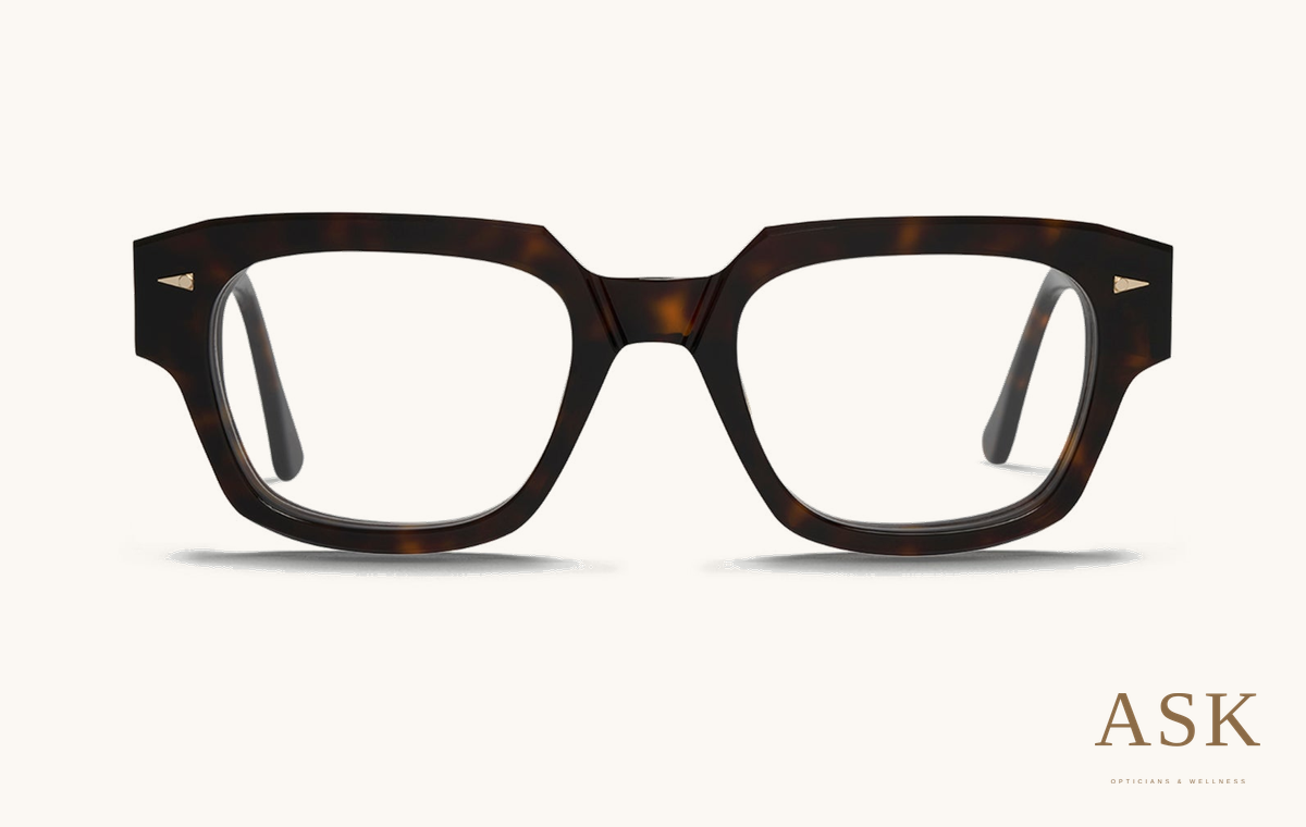 AHLEM Rivoli, Dark Turtle, original manufacturer front photograph on ivory with the ASK logo