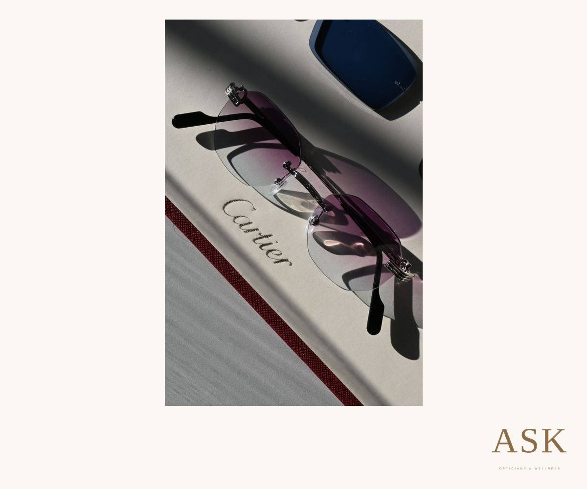 C De Cartier with a custom ASK tint, photographed at ASK Opticians
