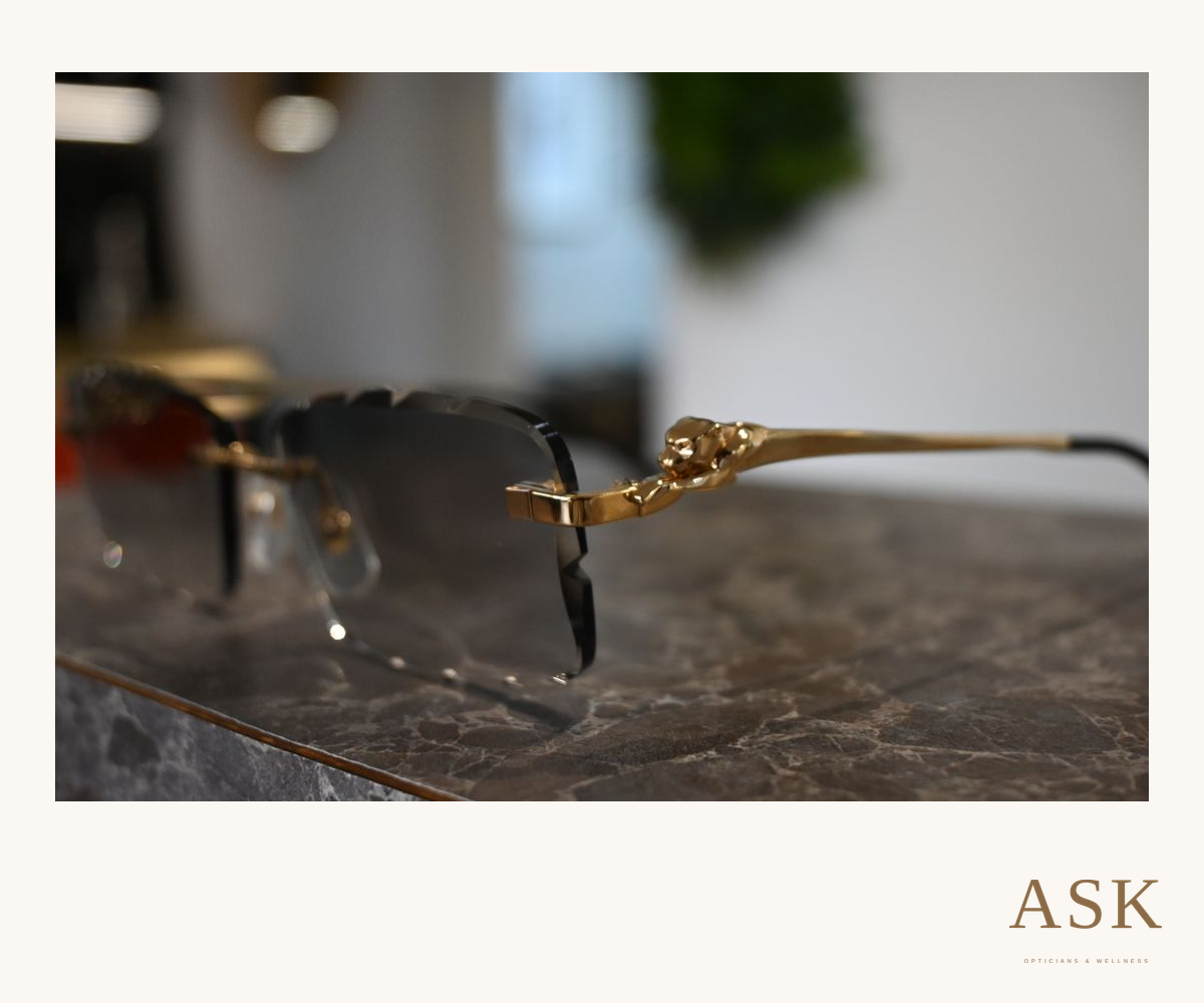 Cartier Panthere with ASK diamond lenses, photographed at ASK Opticians