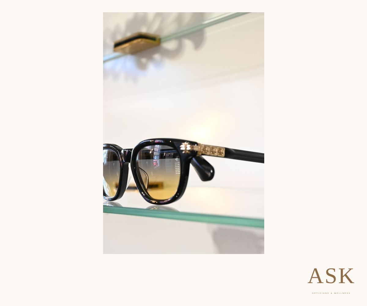 Chrome Hearts Smoke Show, photographed at ASK Opticians, in an ivory surround with the ASK logo