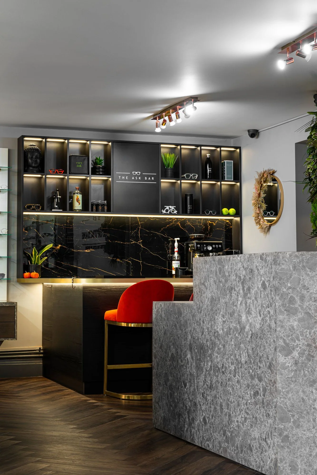 The ASK Bar and seating inside the practice