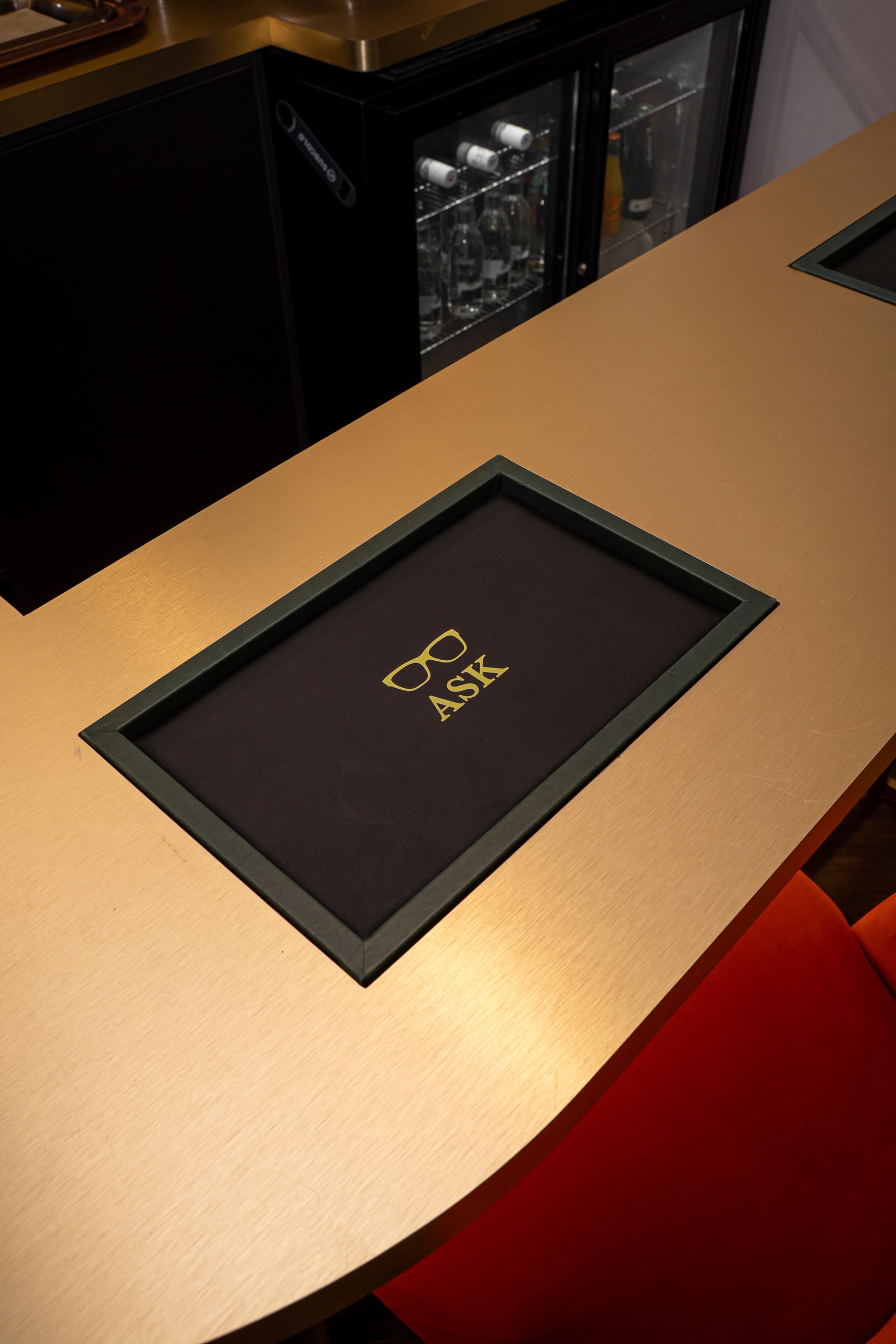 An ASK presentation tray on the gold bar counter