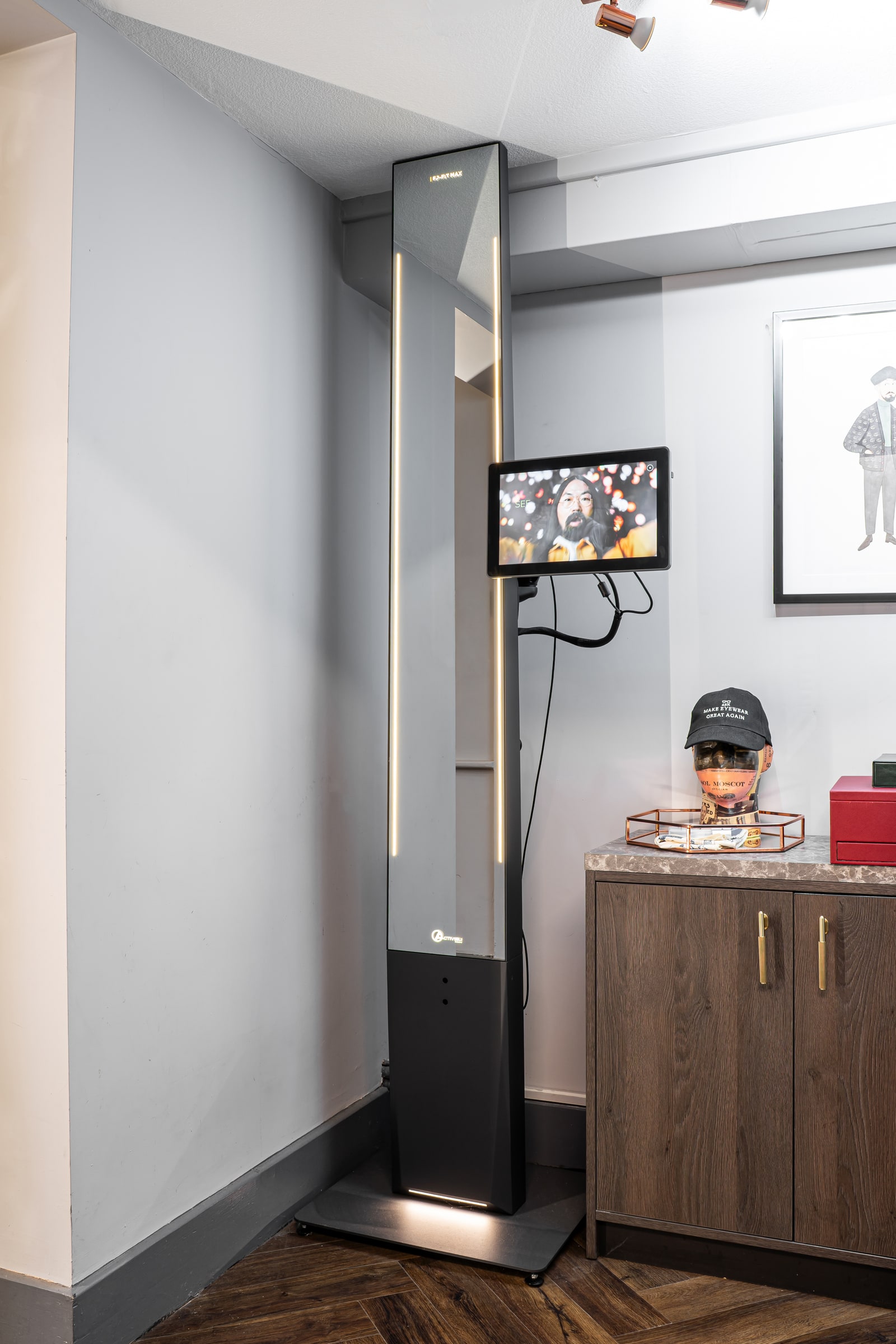Eyewear fitting equipment beside the consultation desk at ASK